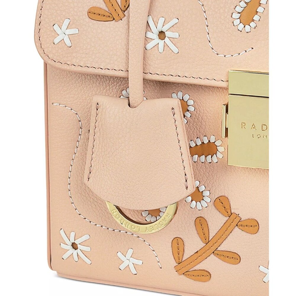 RADLEY LONDON Bag Stitch Street Small Leather Satchel Crossody Floral - Picture 3 of 16